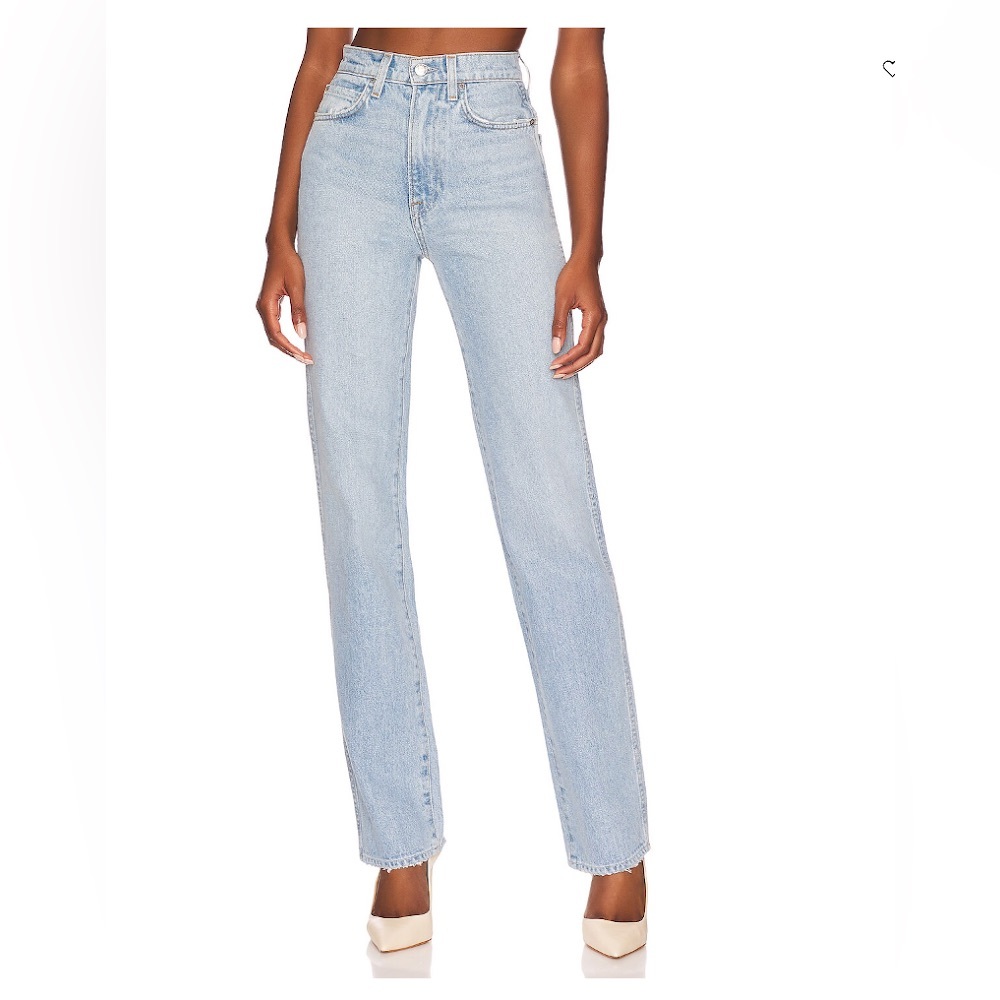 REVOLVE GRLFRND Sara Super High Rise Straight Rigid Denim Vintage High Rise Jean